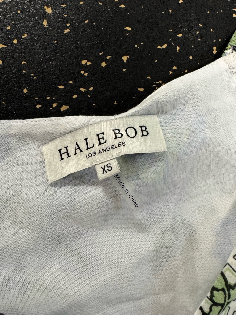 Hale Bob Floral V-Neck Long Sleeve Mini Dress in White, Blue & Green and Purple - Picture 3 of 5